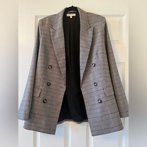 WAYF Finn Double Breasted Boxy Tweed  Blazer Plaid Size XS